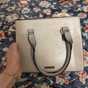 Call It Spring Beige Satchel with Gold Accents